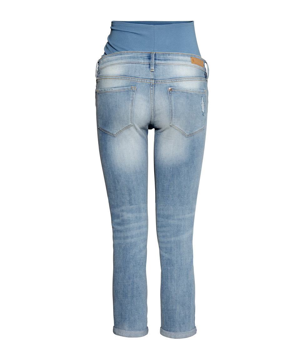 H\u0026M Mama Skinny Ankle Jeans in Light Denim Blue (Blue) | Lyst