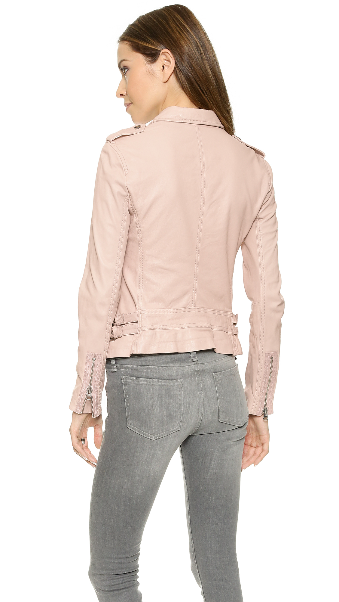 Rebecca Taylor Washed Leather Jacket In Natural Lyst Gallery