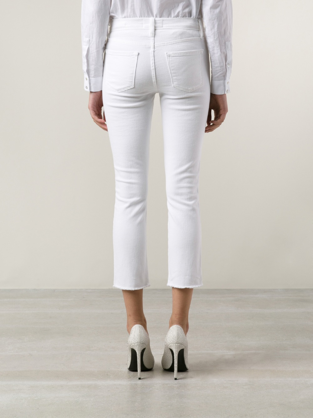 frame le high skinny white