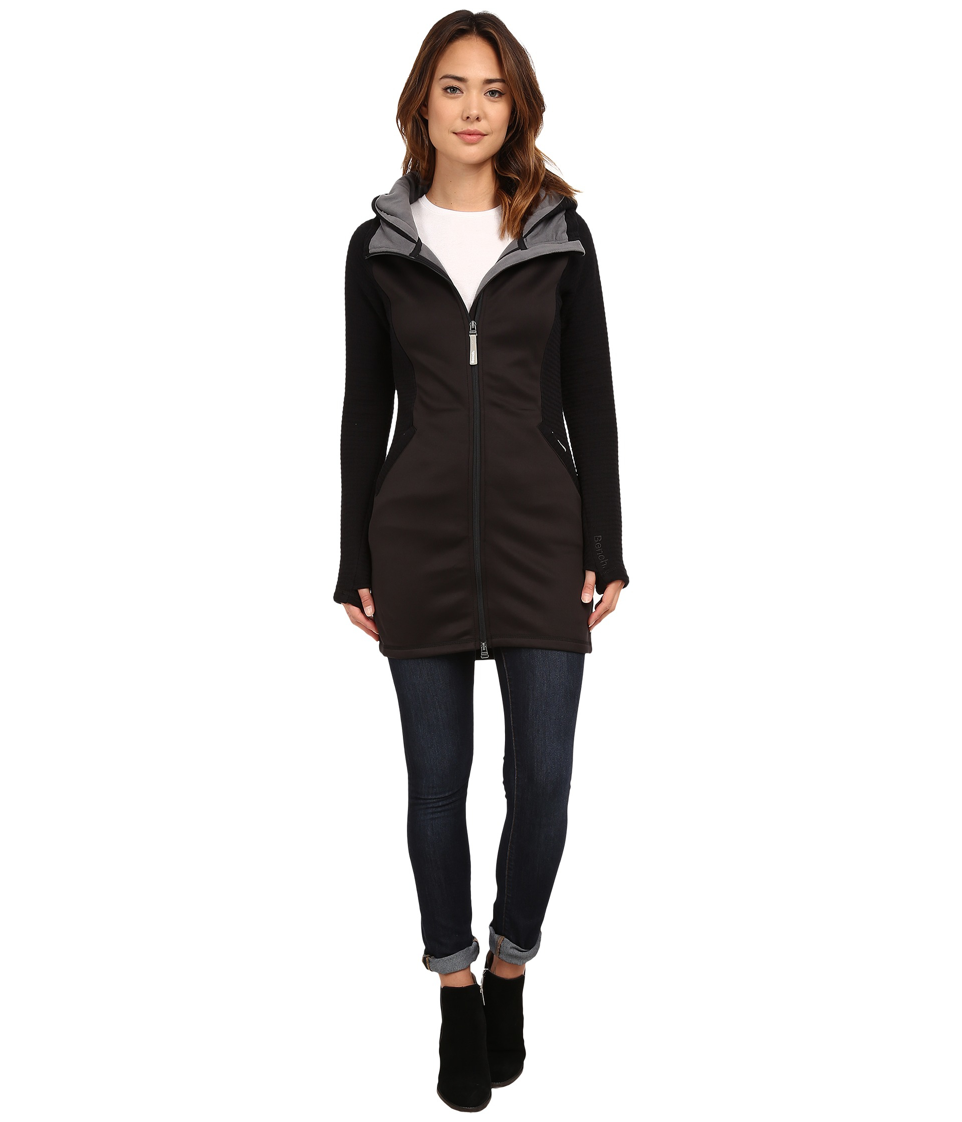 Bench Impression Long Hoodie In Black Lyst
