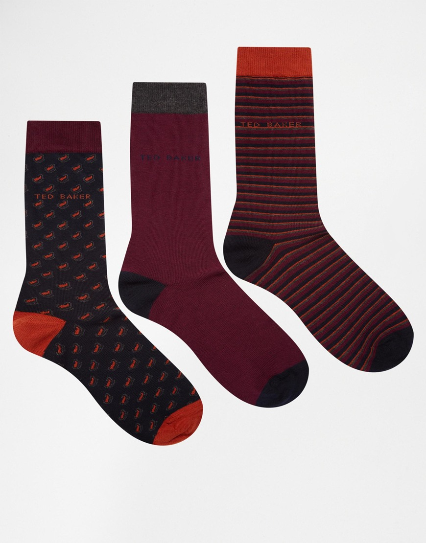 Ted Baker 3 Pack Socks Gift Set in Black for Men - Lyst