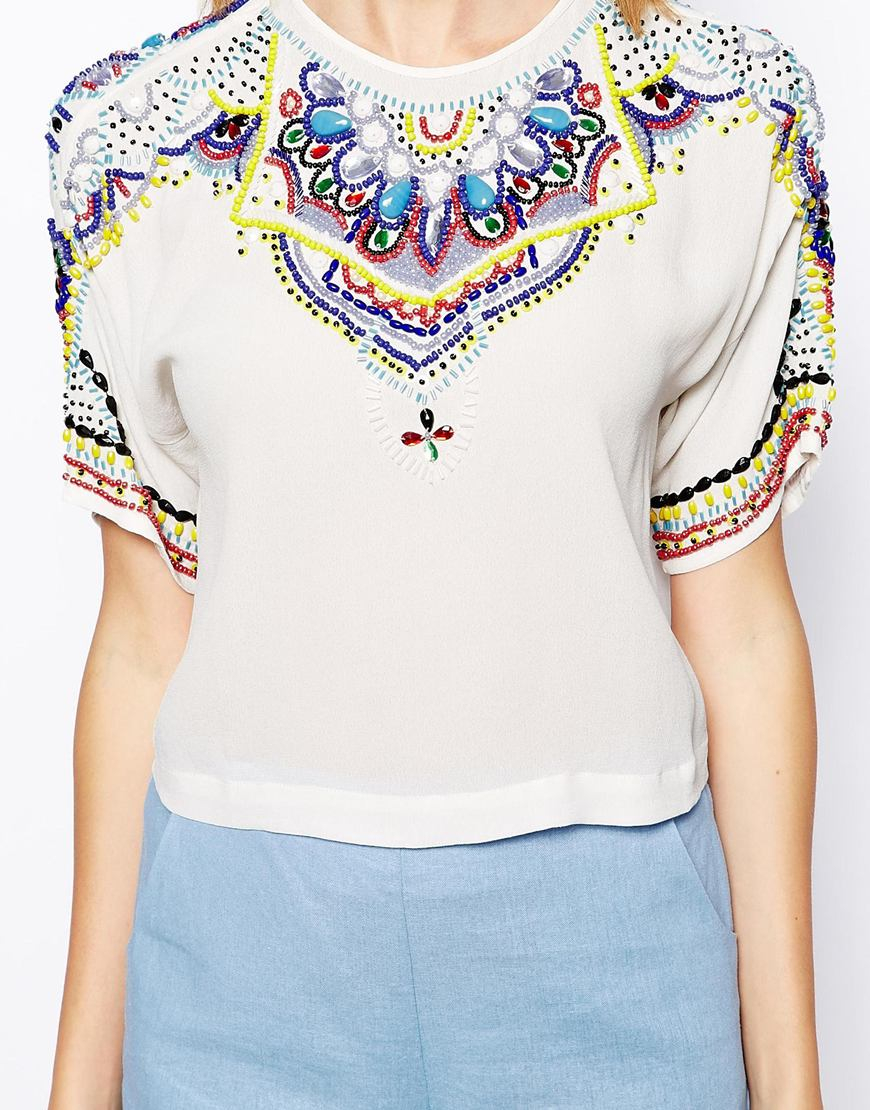Lyst Asos Premium Embellished TShirt