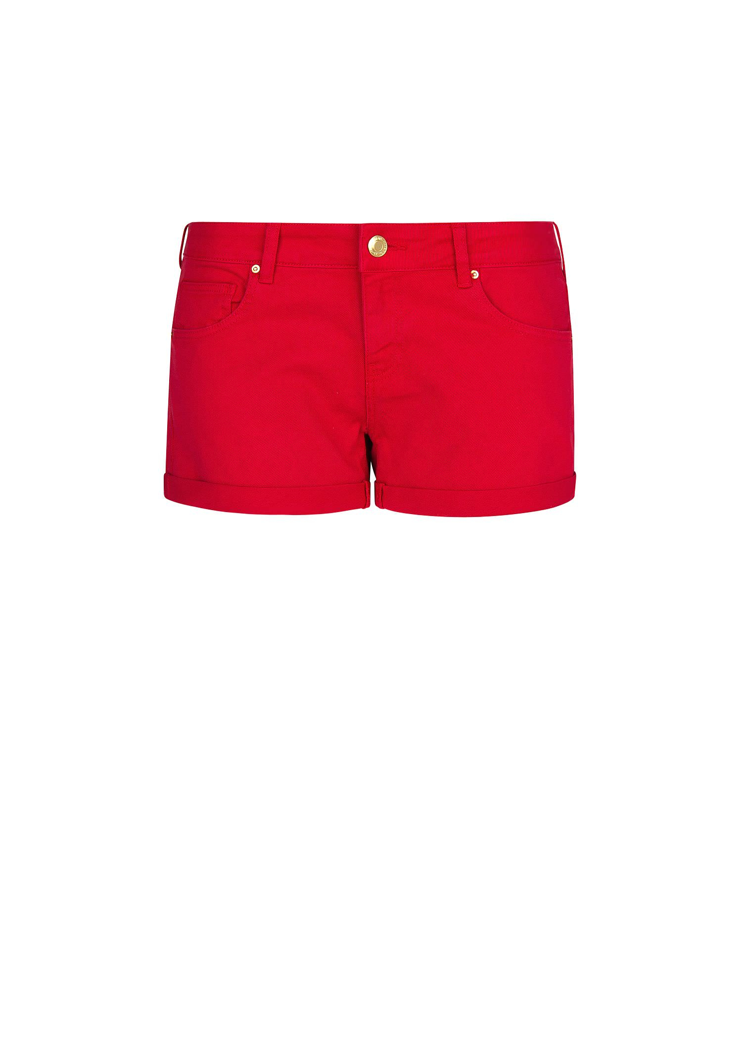 red denim shorts