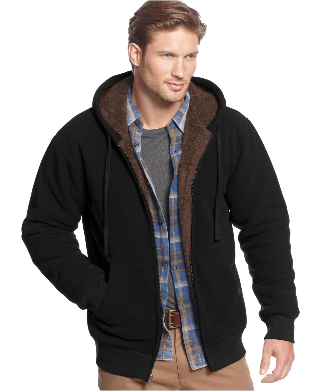 black fur lined hoodie