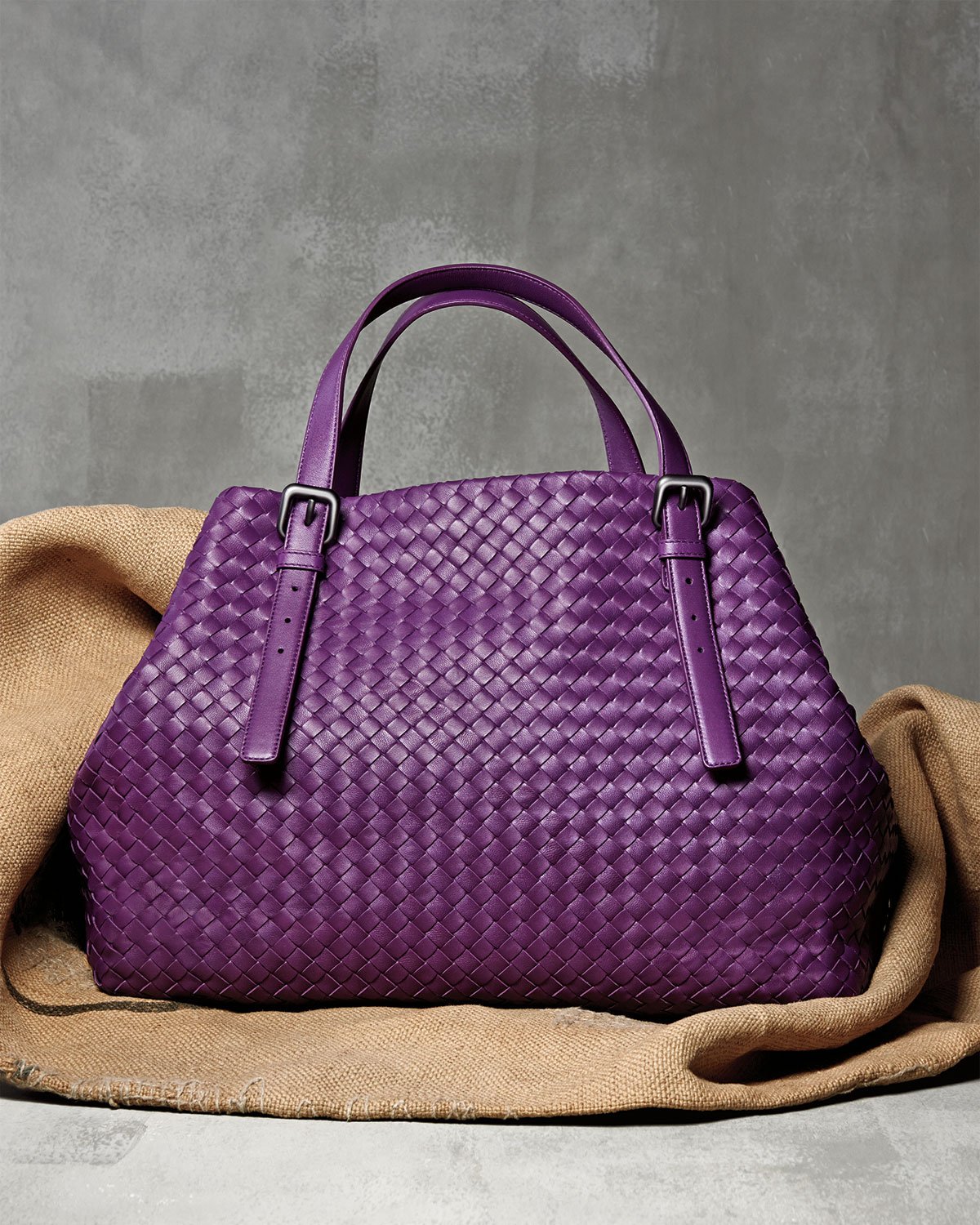 Lyst - Bottega Veneta Woven Large A-Shape Tote Bag in Purple