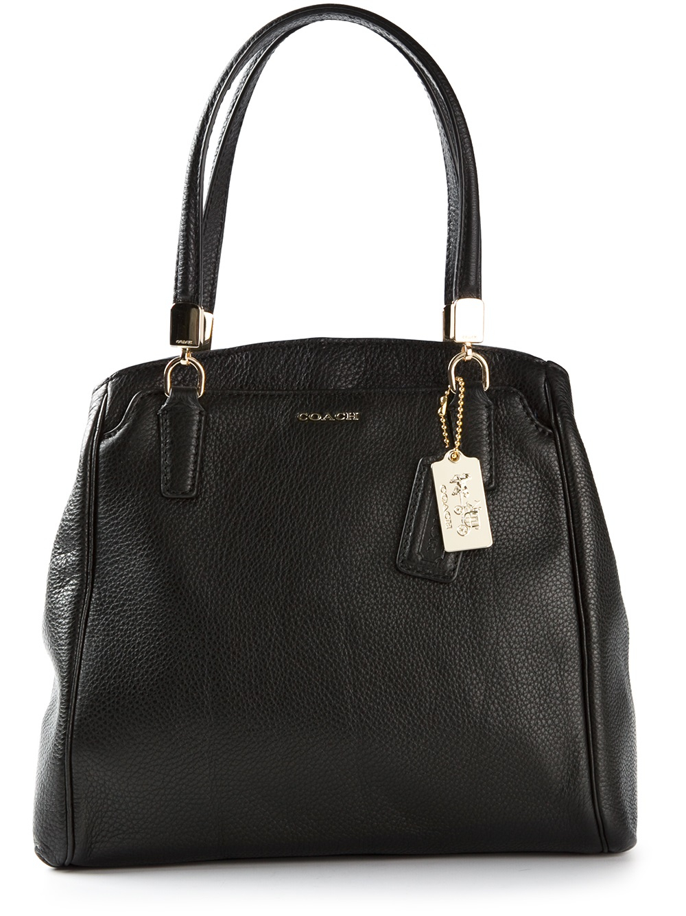 COACH Leather Textured Doctors Bag in Black - Lyst