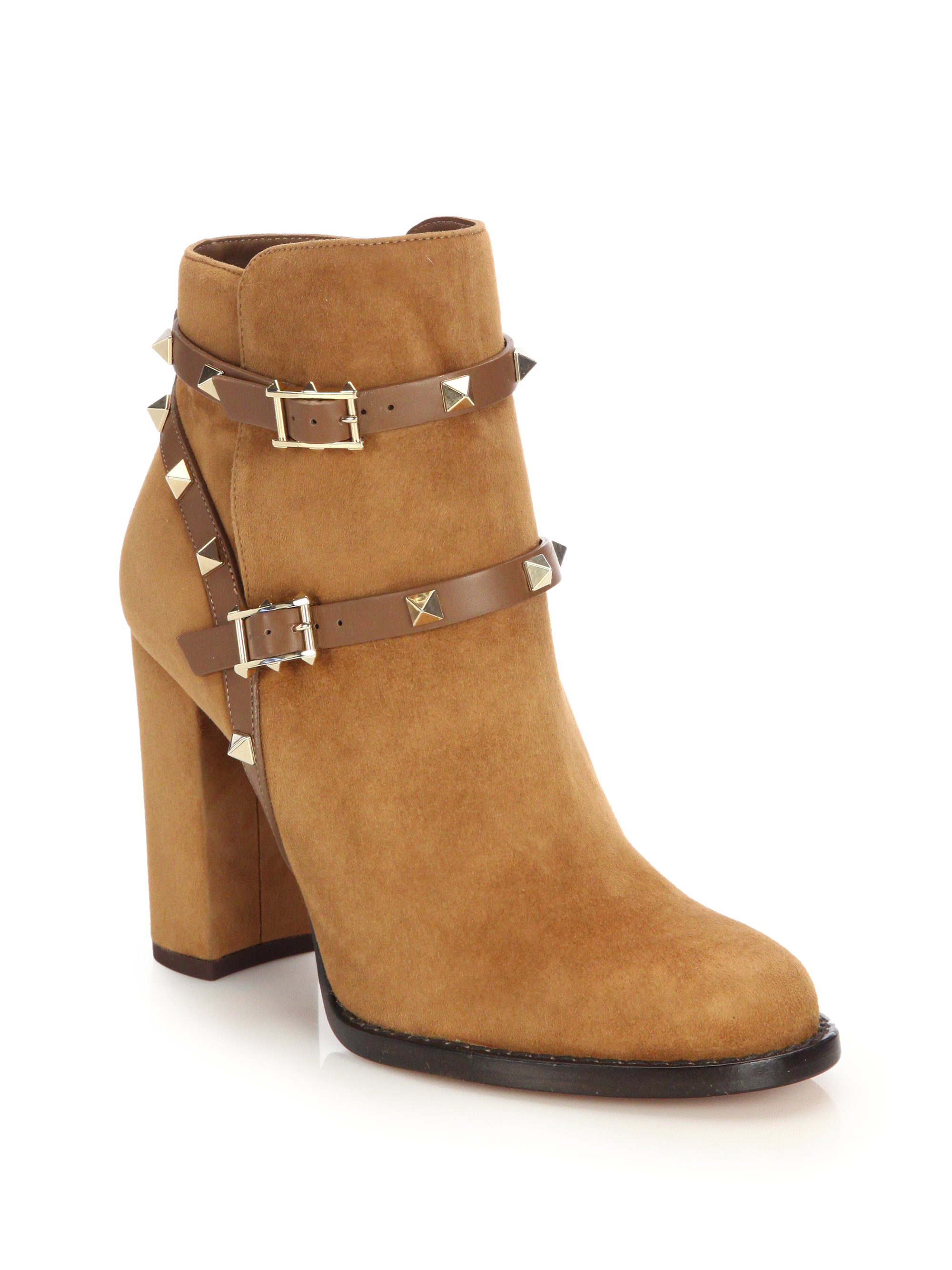 valentino rockstud suede boots