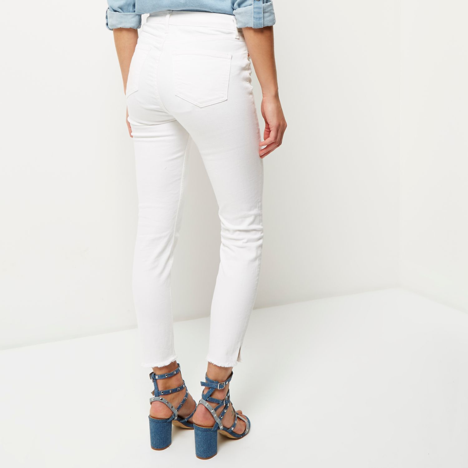 river island white skinny jeans