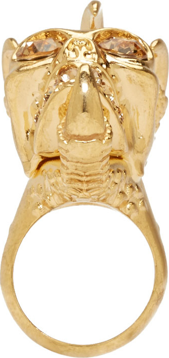 Lyst - Alexander Mcqueen Gold Large Claw Skull Ring in Metallic
