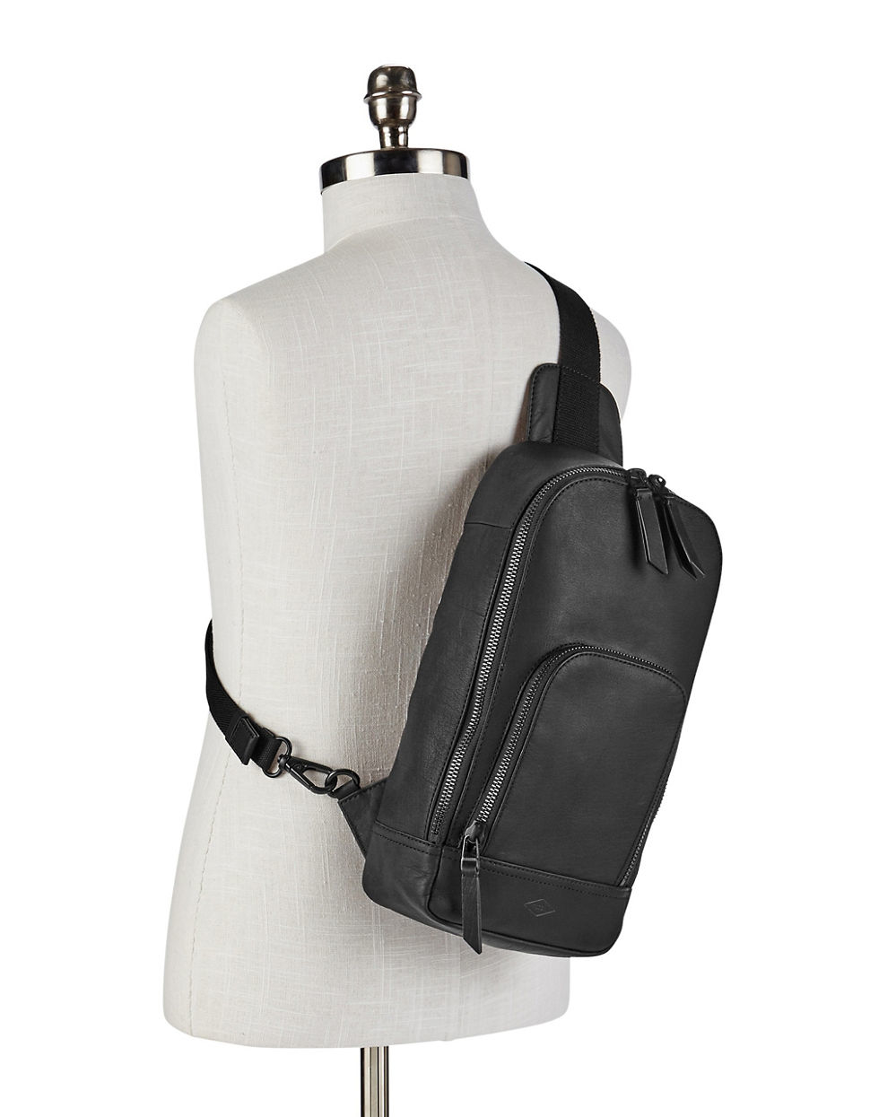 Fossil Leather Miller Slingpack Backpack in Black for Men - Lyst
