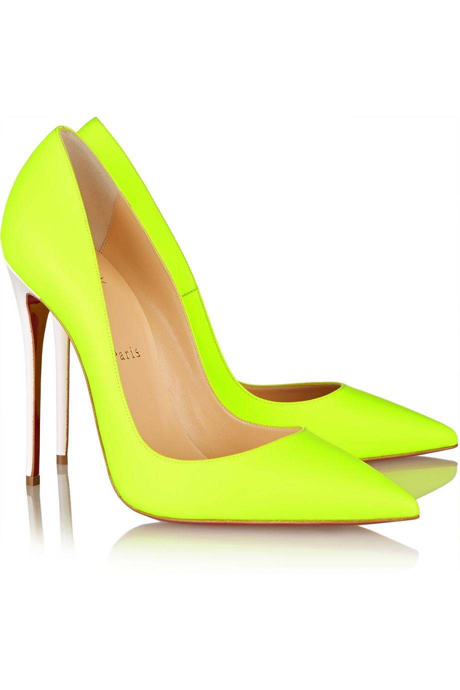 Christian Louboutin So Kate 120 Neon Leather Pumps in Yellow | Lyst
