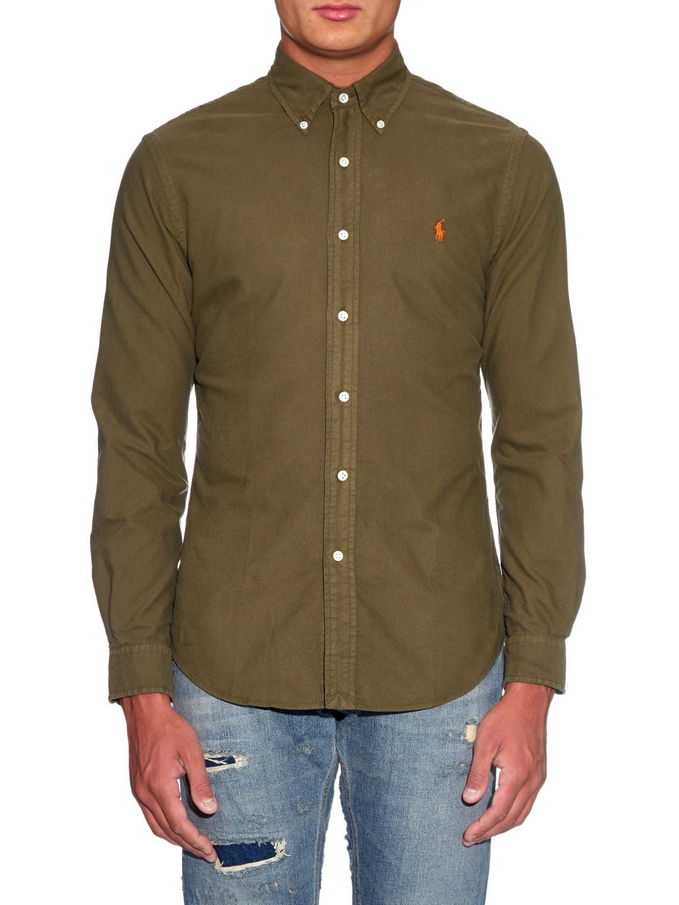 Polo Ralph Lauren Slim-fit Oxford Shirt in Khaki (Natural) for Men 
