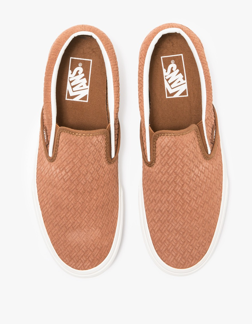 vans slip ons womens Brown