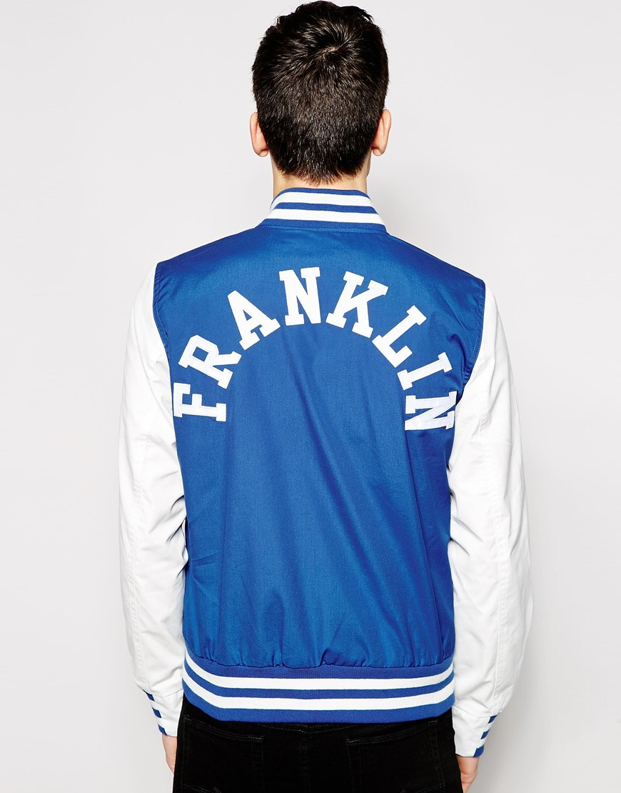 Franklin & Marshall Varsity Jacket in Blue for Men | Lyst