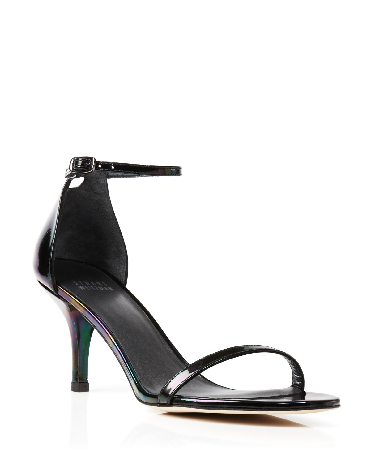 black mid heels with ankle strap