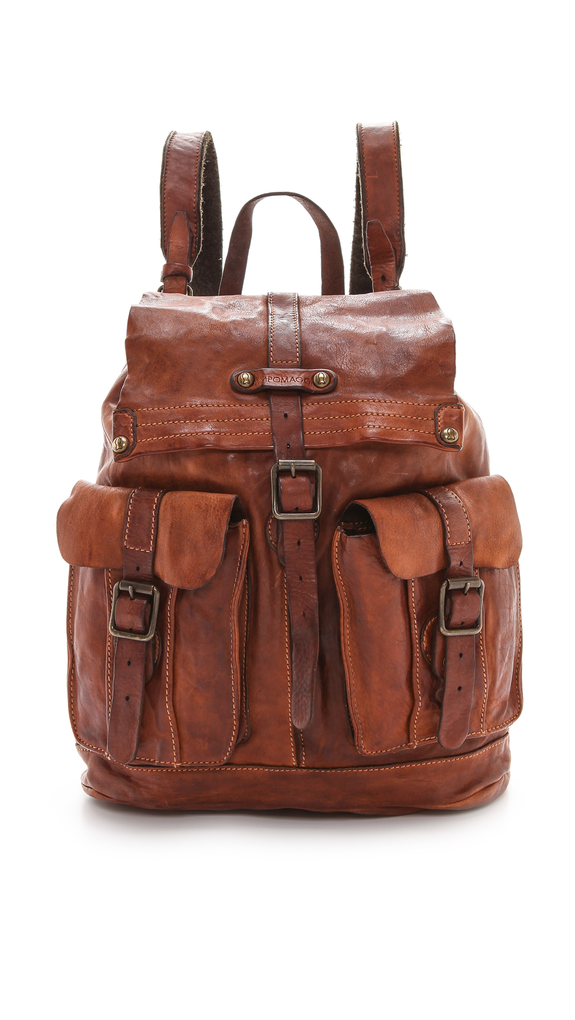 leather knapsack