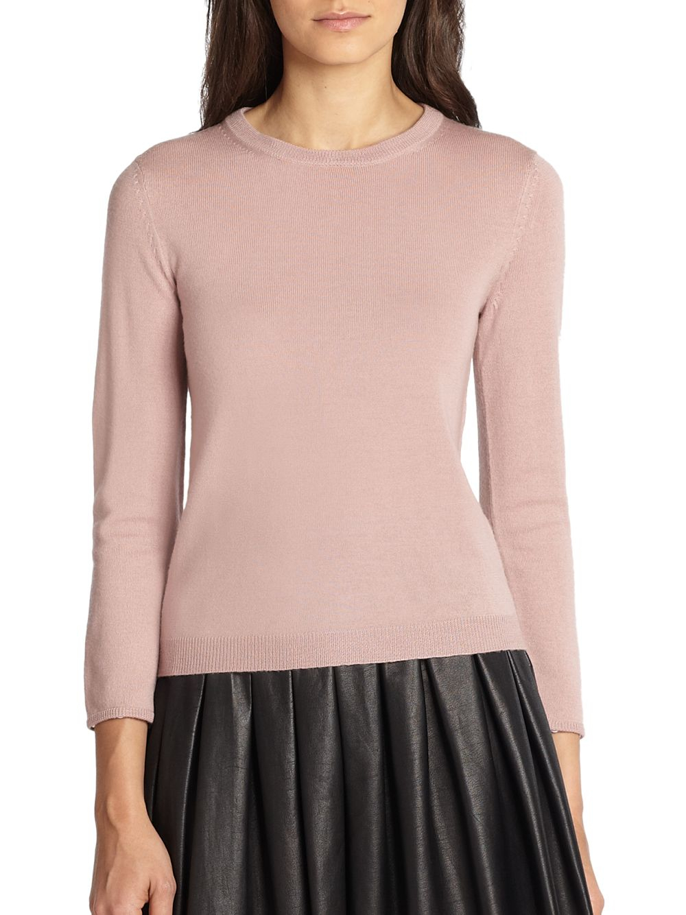 Alice + olivia Porla Convertible Stretch-Wool Sweater in Pink (mauve ...