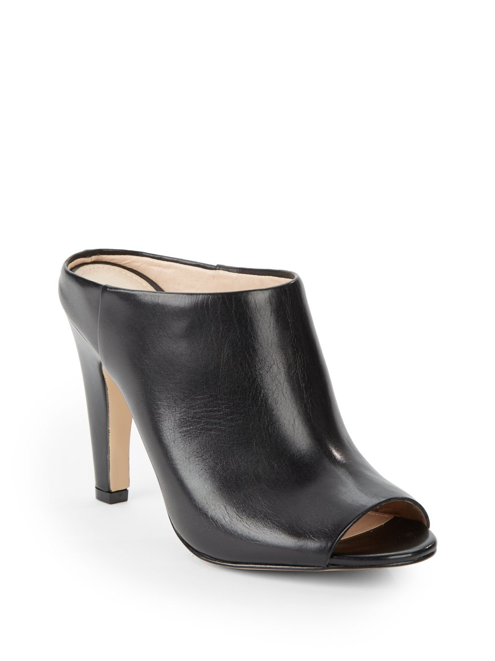 leather open toe mules