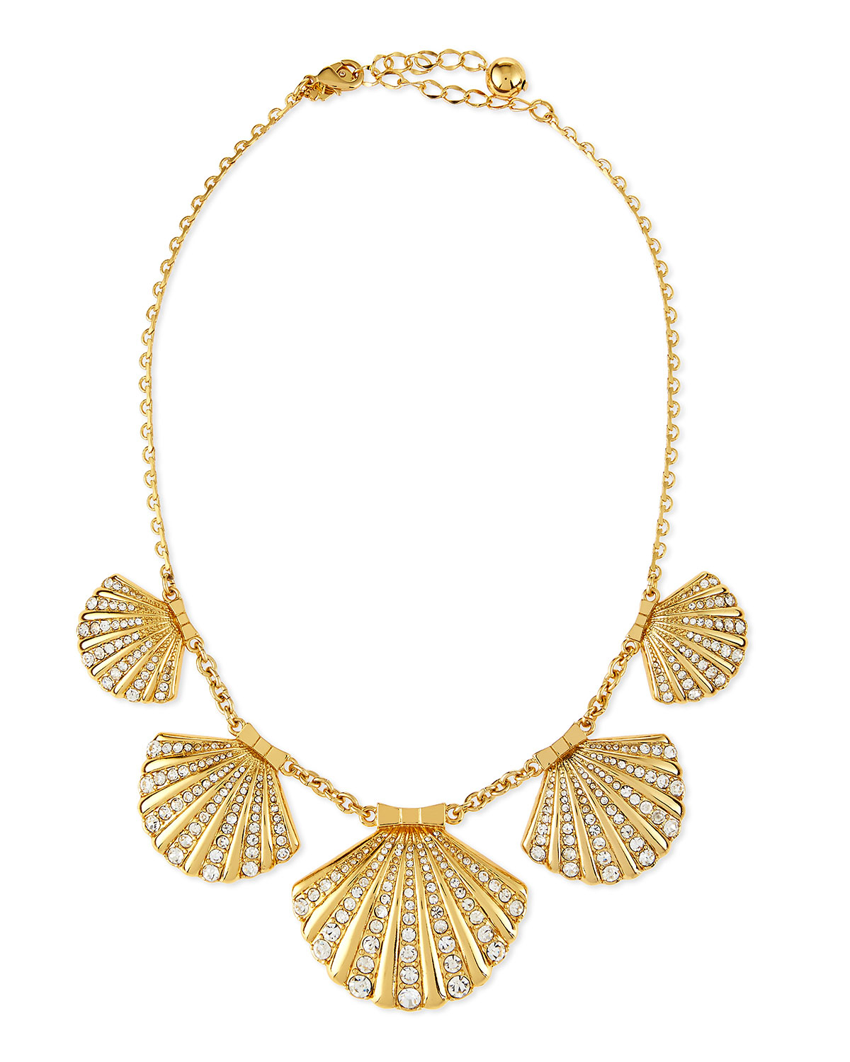 Kate spade Clam Crystal Collar Necklace in Gold | Lyst