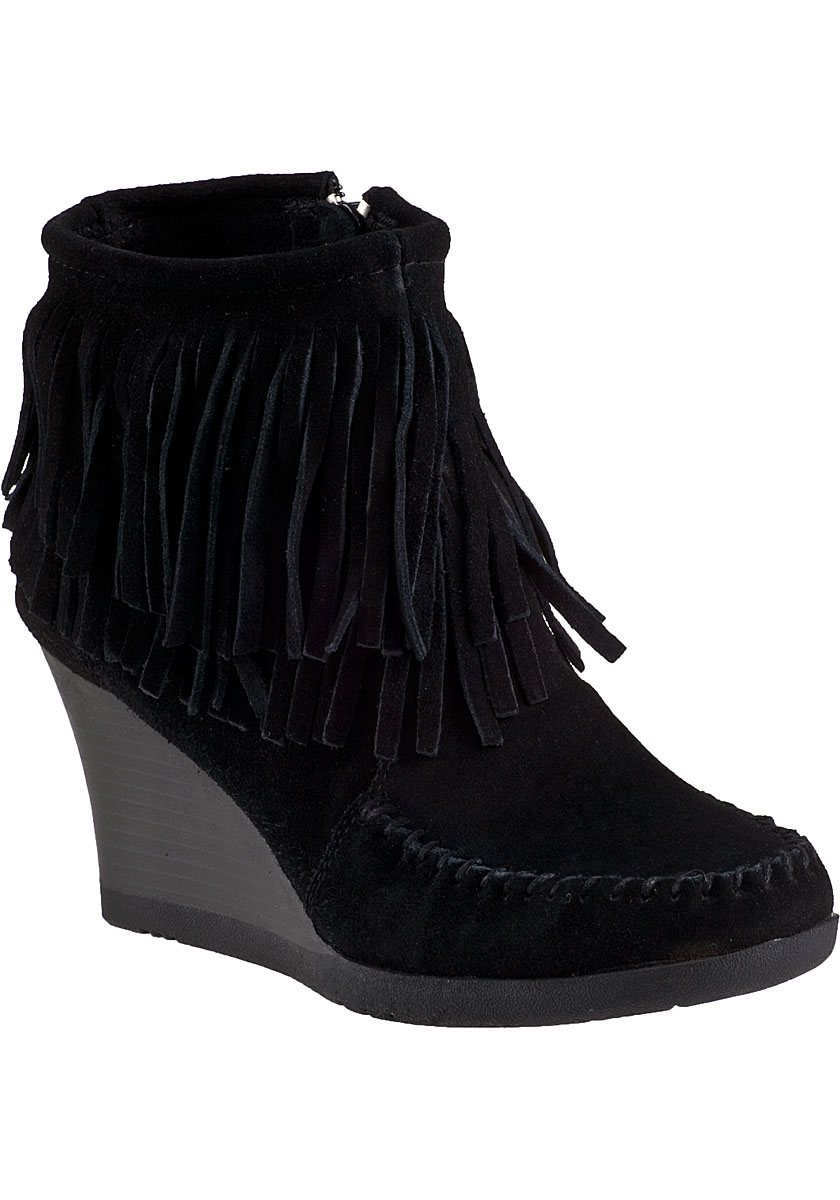black fringe ankle boots minnetonka fringe ankle boot black suede in black black fringe ankle boots minnetonka fringe ankle boot black suede in black