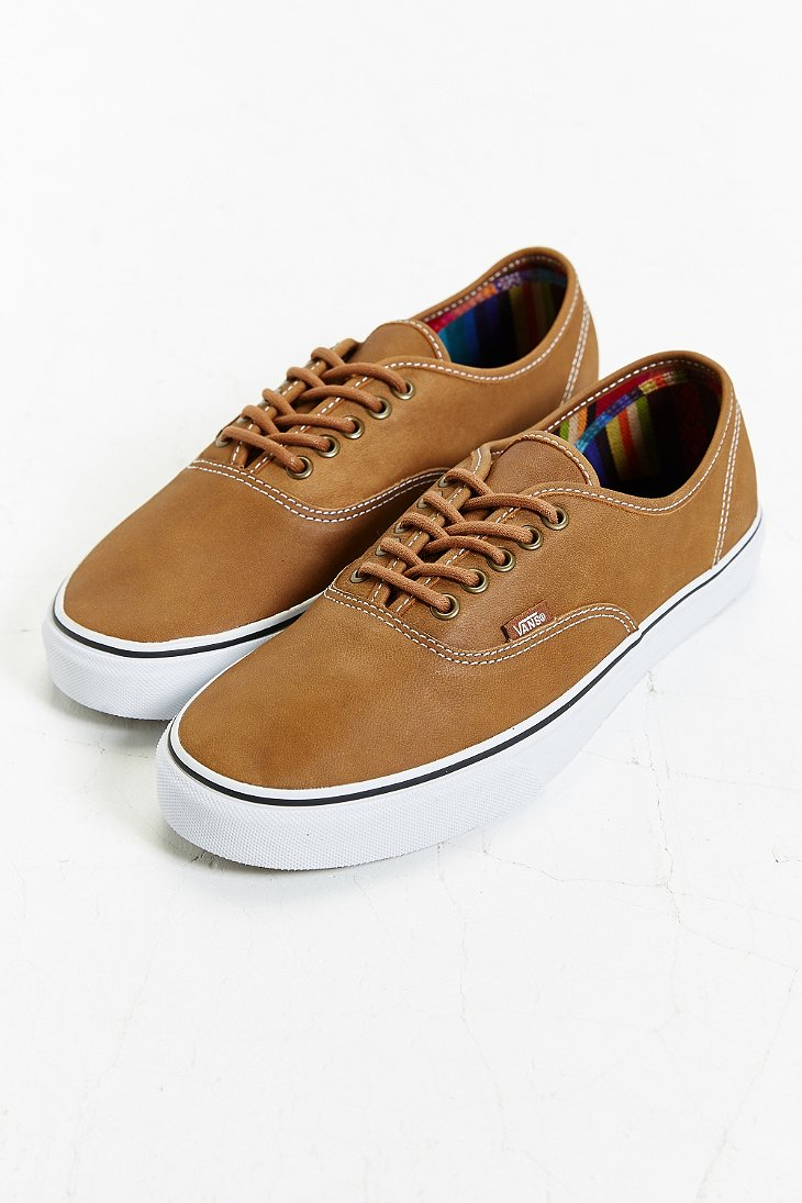 Vans Authentic Leather Sneaker in Brown for Men | Lyst