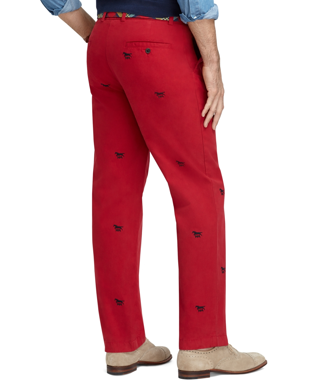 Brooks Brothers Clark Fit Garmentdyed Horse Embroidered Pants for Men - Lyst