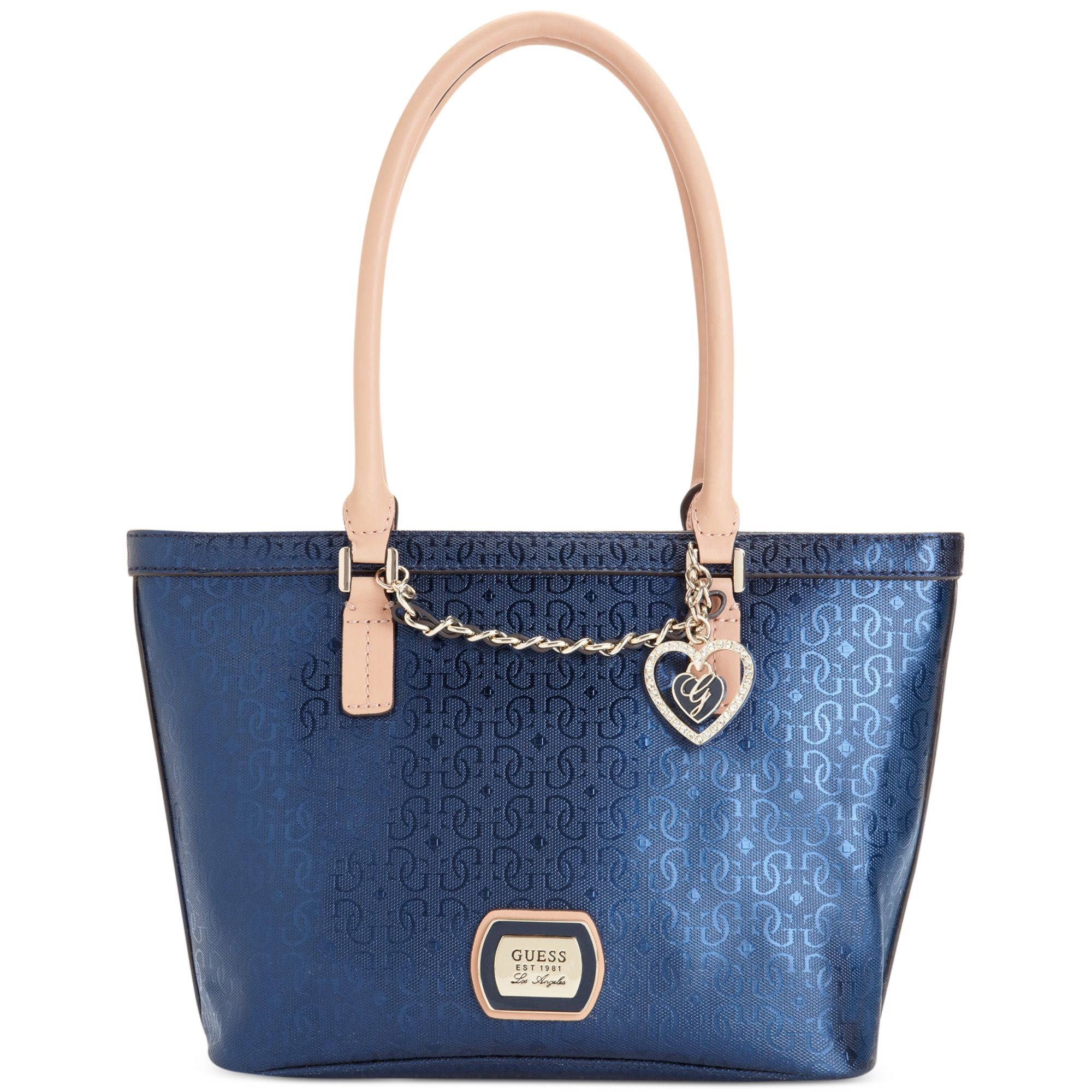 guess blue floral purse