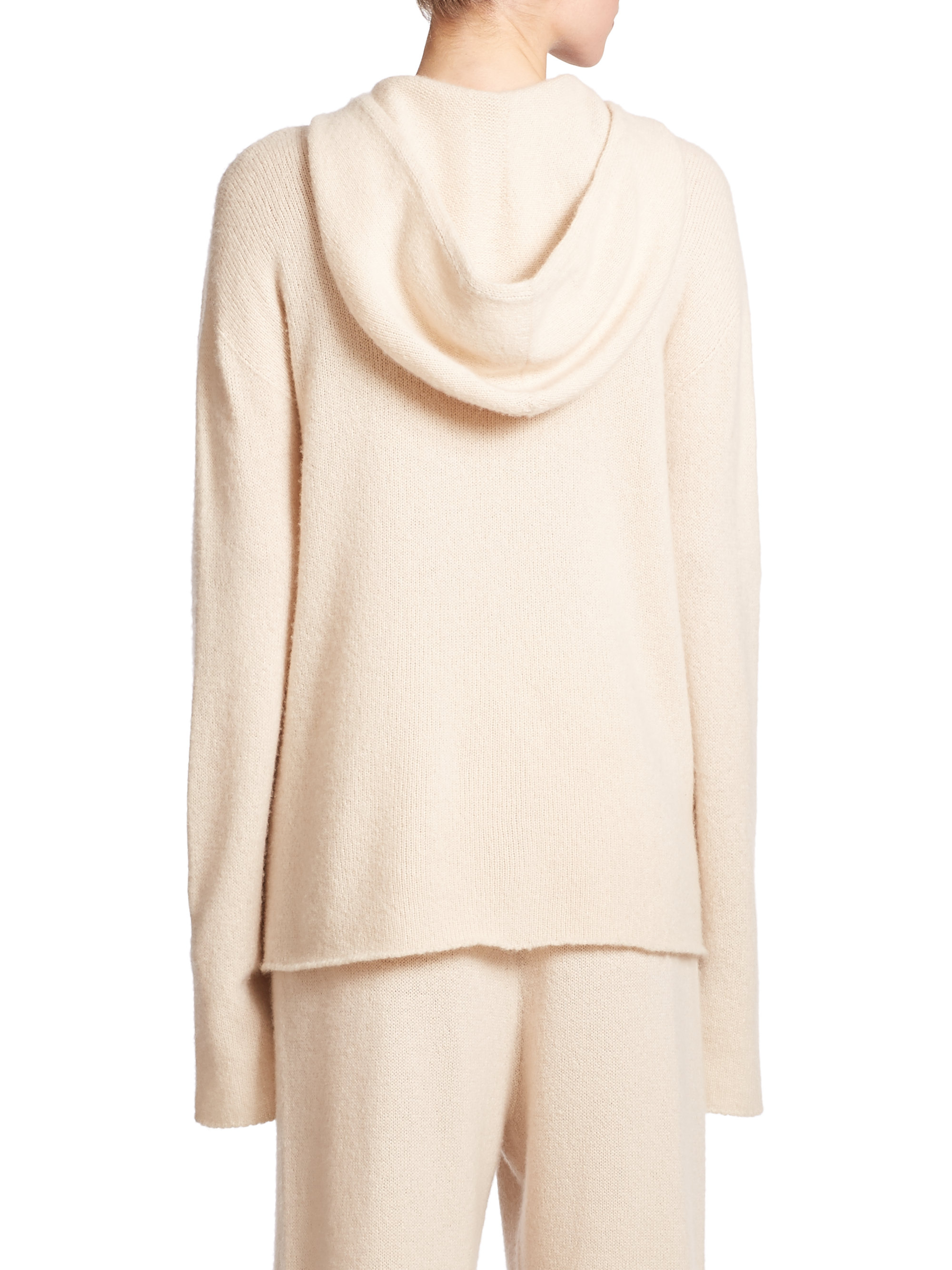 cream cashmere hoodie
