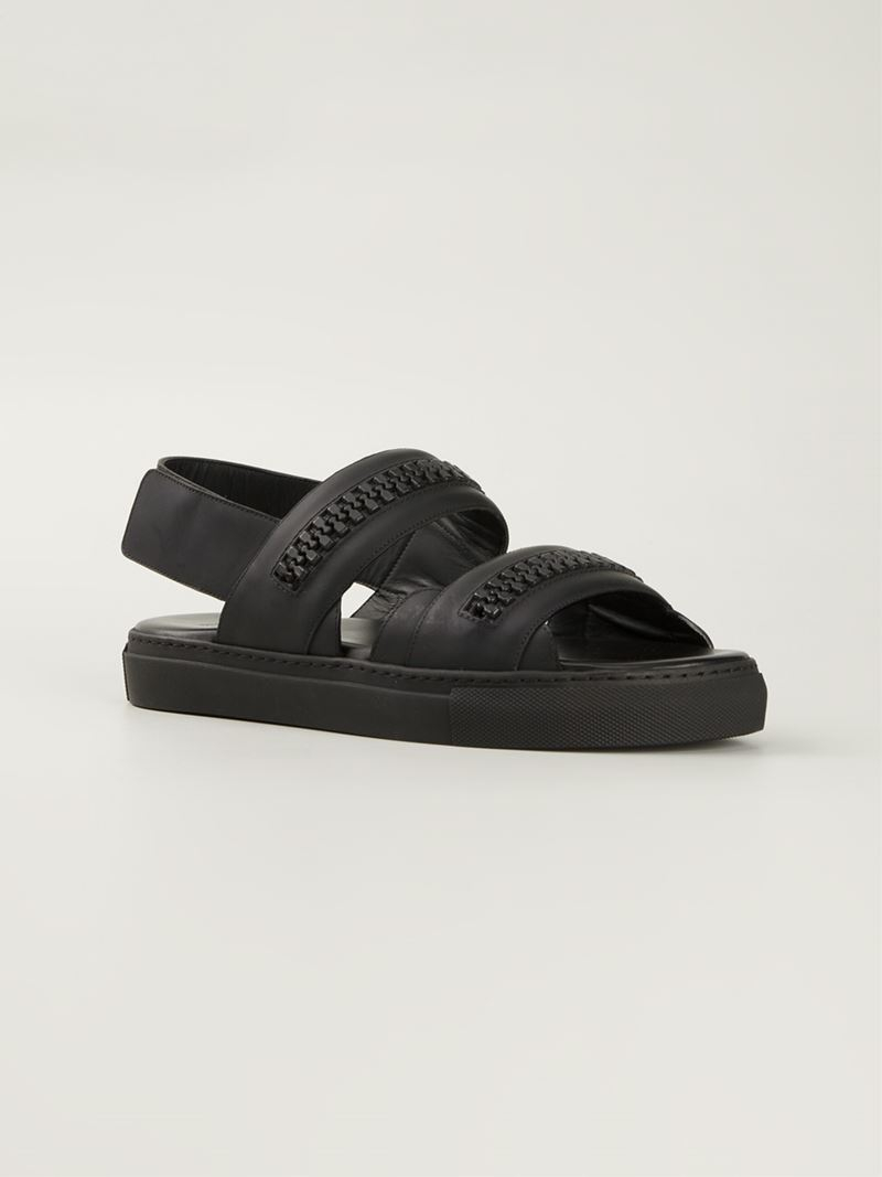 Givenchy Zip Trim Sandals in Black for Men Lyst