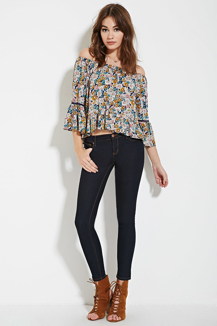 Lyst Forever 21 Floral Offtheshoulder Top