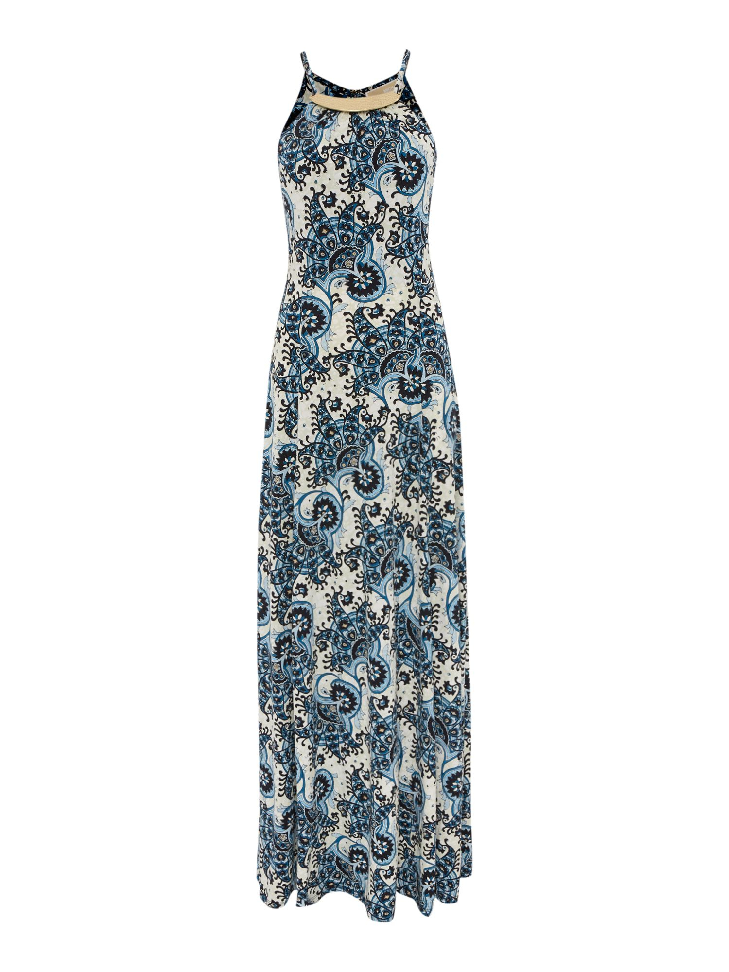 Michael kors Paisley Print Halter Maxi Dress in Blue | Lyst