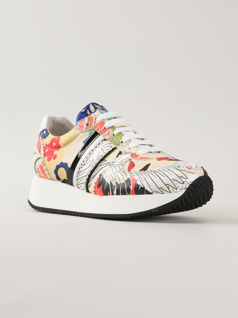 Carven Floral Print Sneakers - Lyst