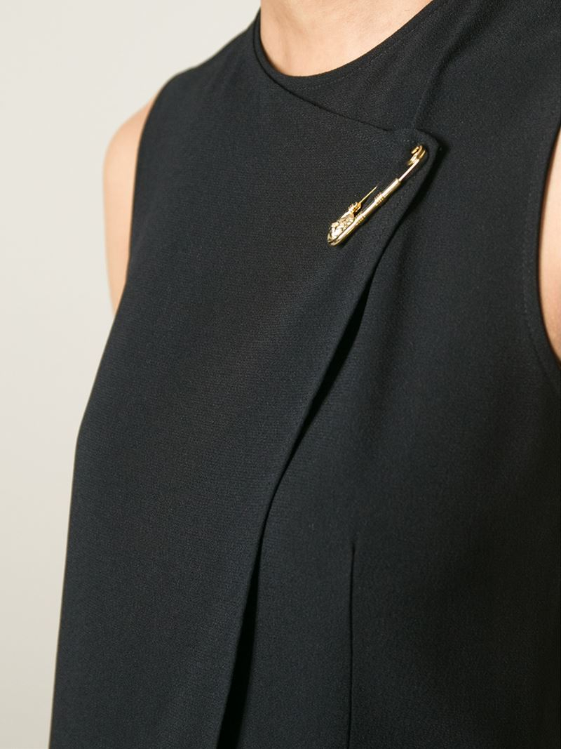 Lyst Versus Safety Pin Detail Dress in Black