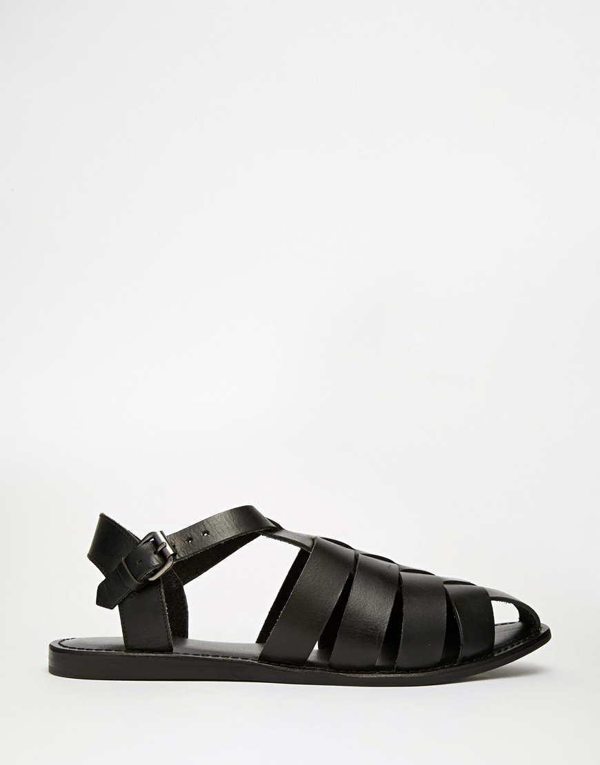 ASOS Gladiator Sandals In Leather in Black for Men - Lyst