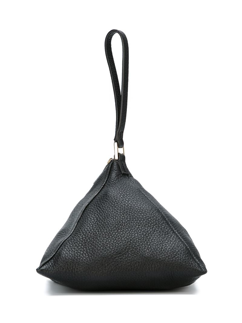 Jil Sander Triangle Clutch Bag in Black | Lyst