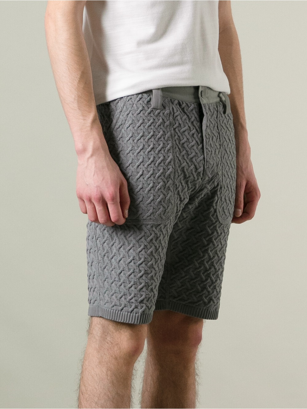 Moncler Knitted Shorts in Grey (Gray) for Men - Lyst