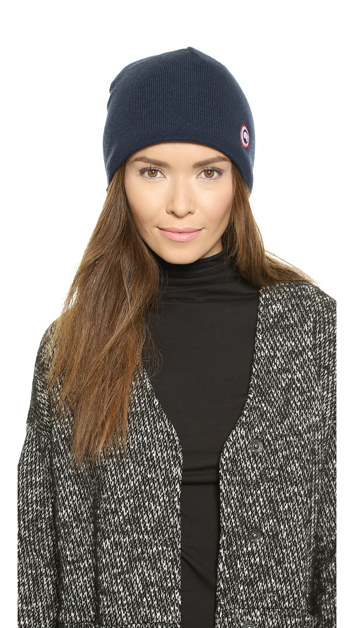 canada goose cable knit beanie