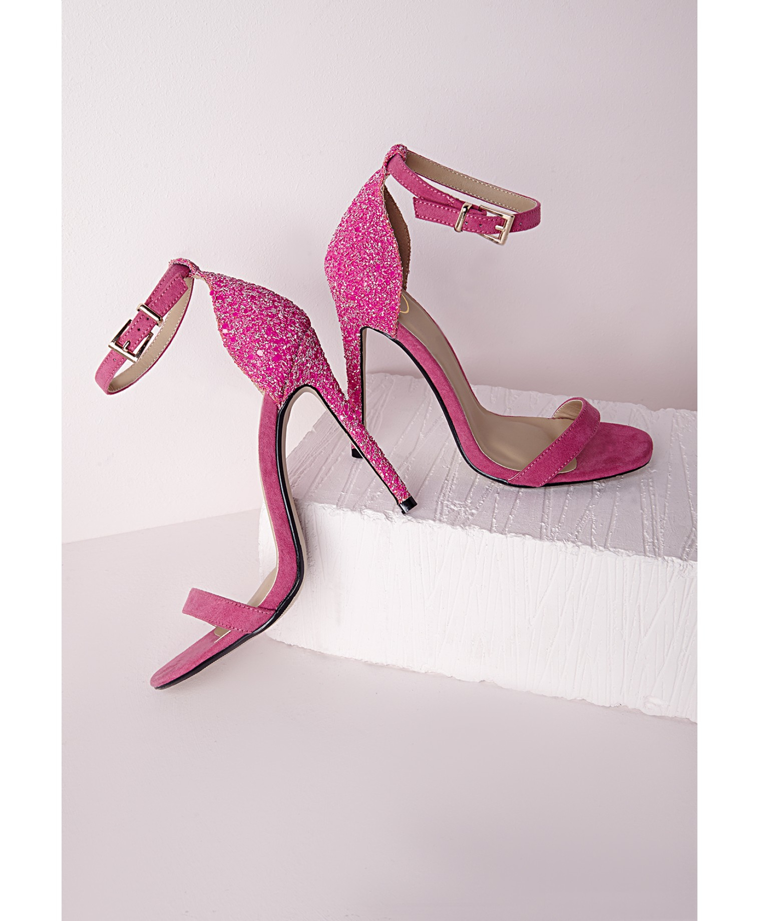 satin barely there sandals
