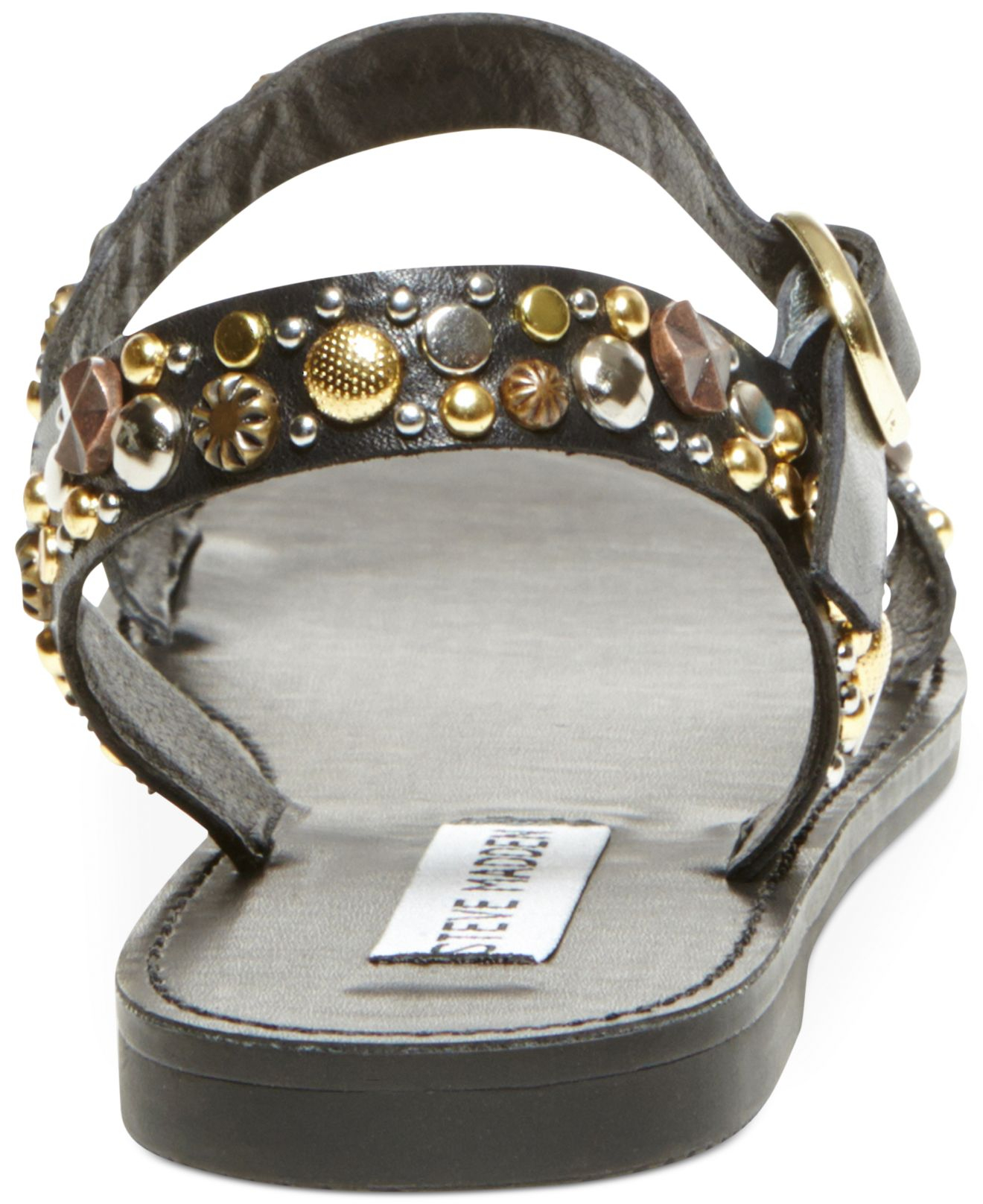 Steve Madden Women S Donddi S Studded Flat Sandals in Black Lyst