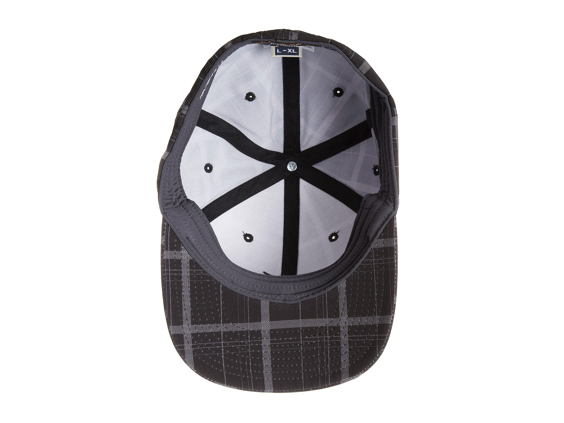 Hurley Phantom Plaid Flexfit Permacurve Hat in Black for Men | Lyst
