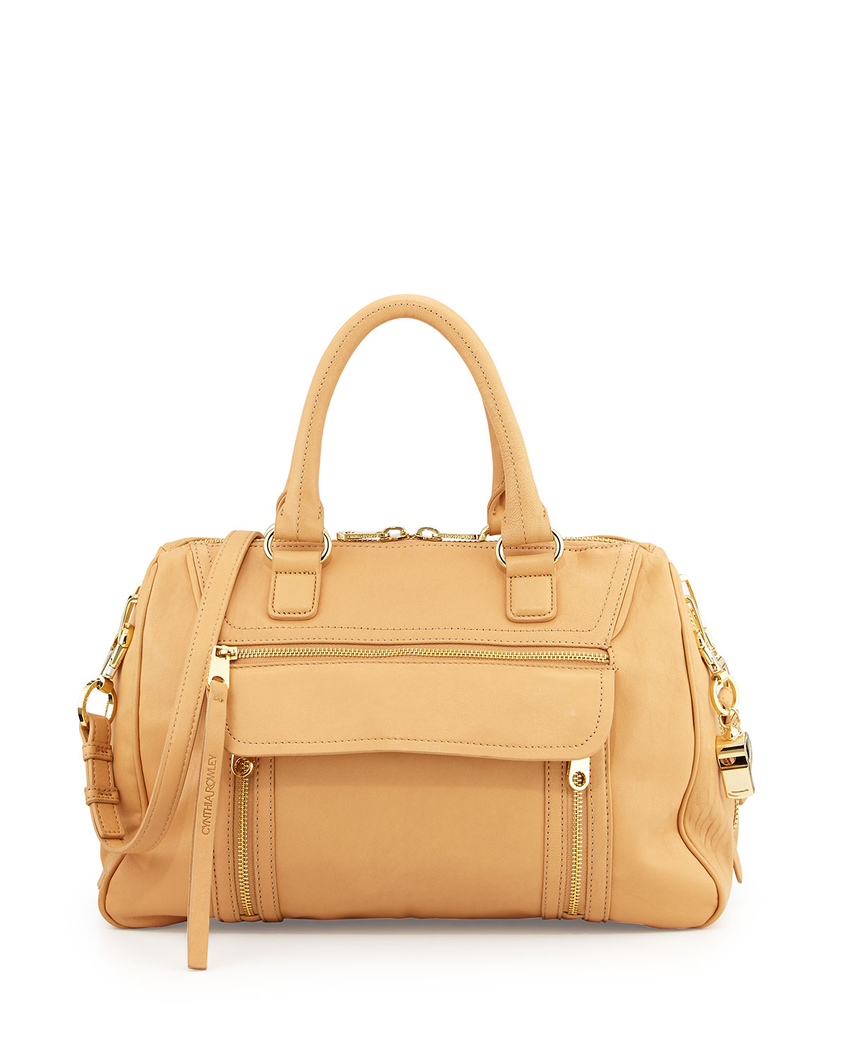Cynthia rowley Reece Leather Satchel Bag in Natural | Lyst