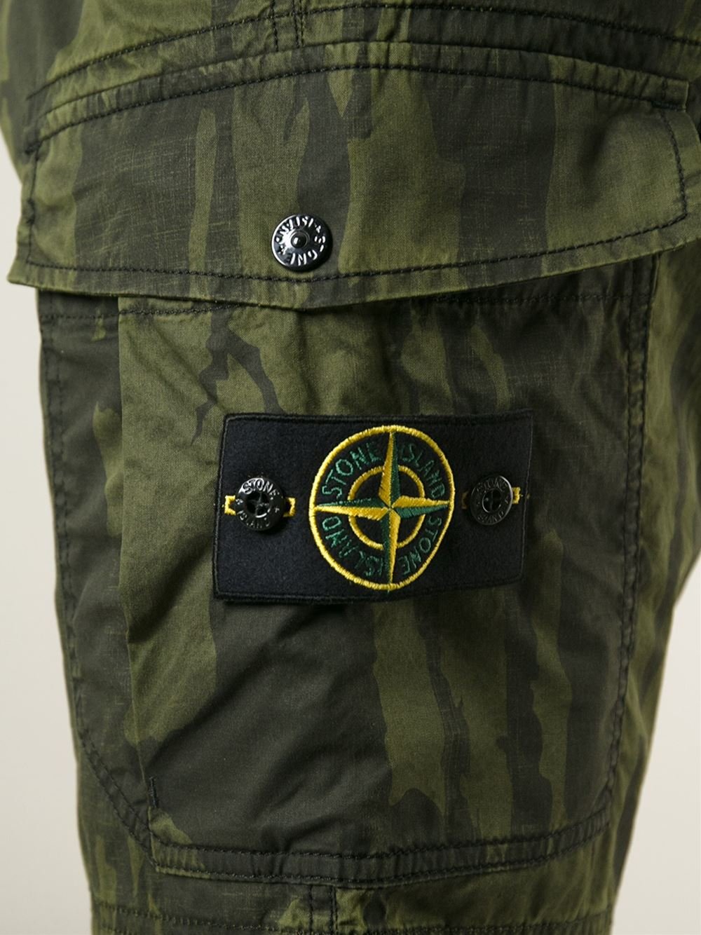 Stone Island Camouflage Cargo Shorts in Green for Men | Lyst