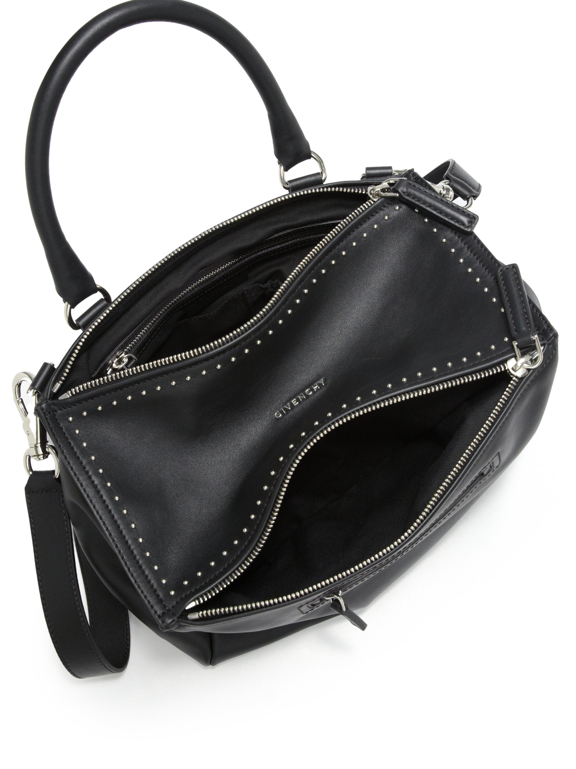 Givenchy Pandora Medium Studded Leather Shoulder Bag in Black - Lyst