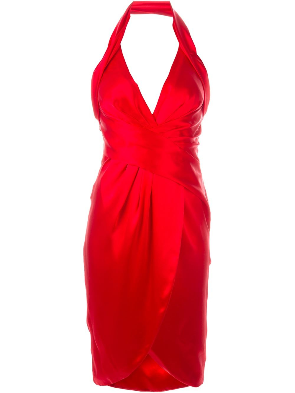 Moschino Halter Cocktail Dress in Red - Lyst