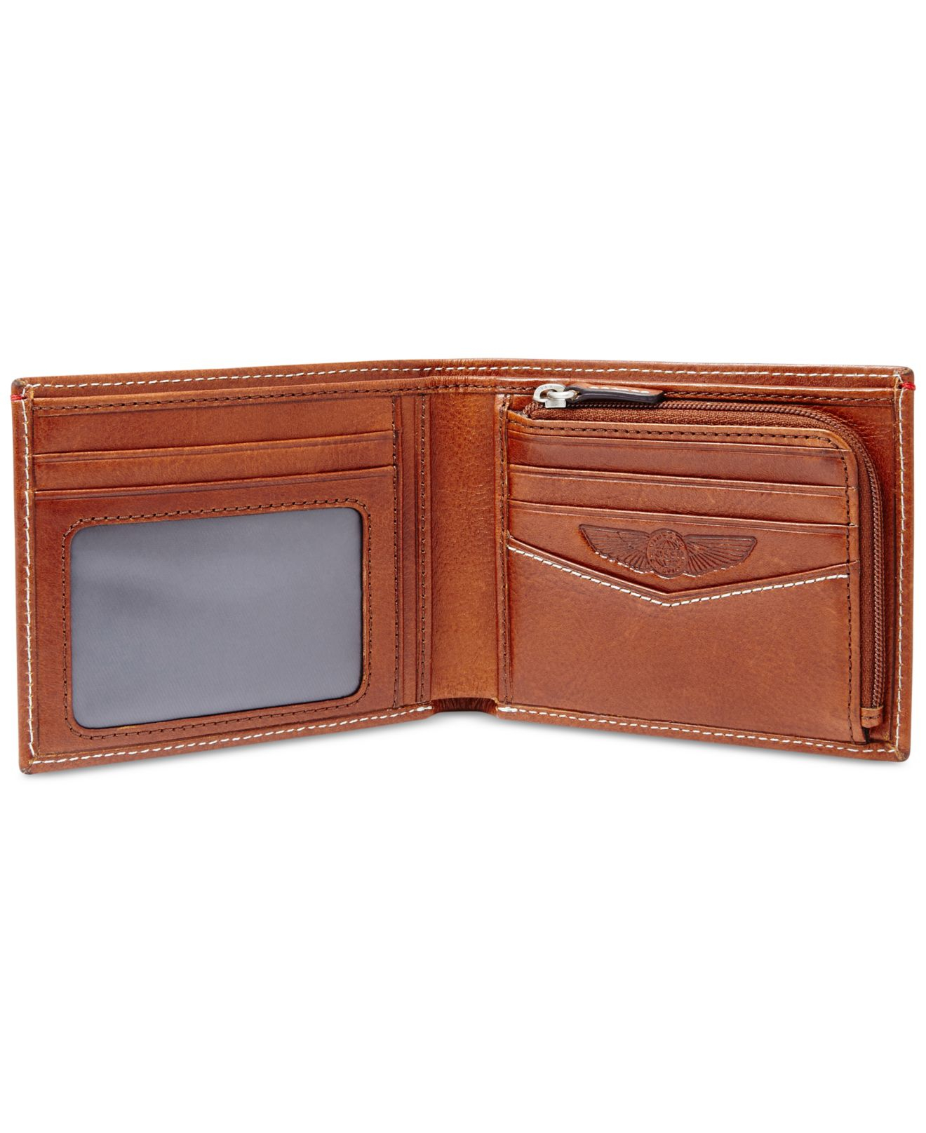 Fossil Danny Leather Zip Bifold Wallet in Brown for Men Lyst