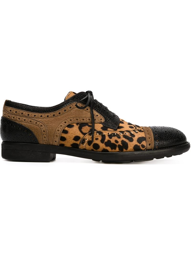 leopard skin brogues