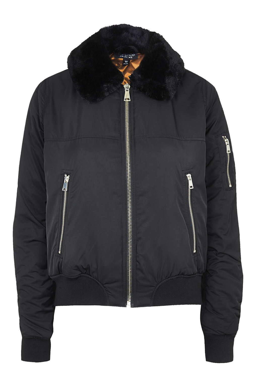 topshop faux fur bomber jacket