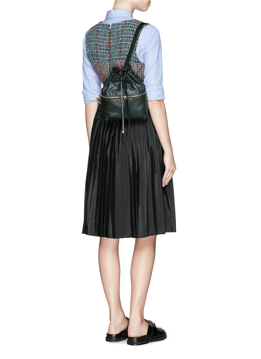 mini leather drawstring backpack