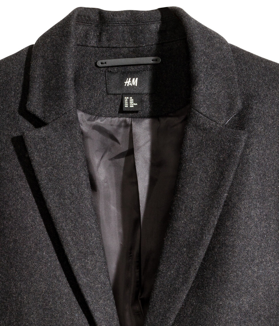 H&M Coat In A Wool Blend in Dark Gray (Gray) for Men - Lyst