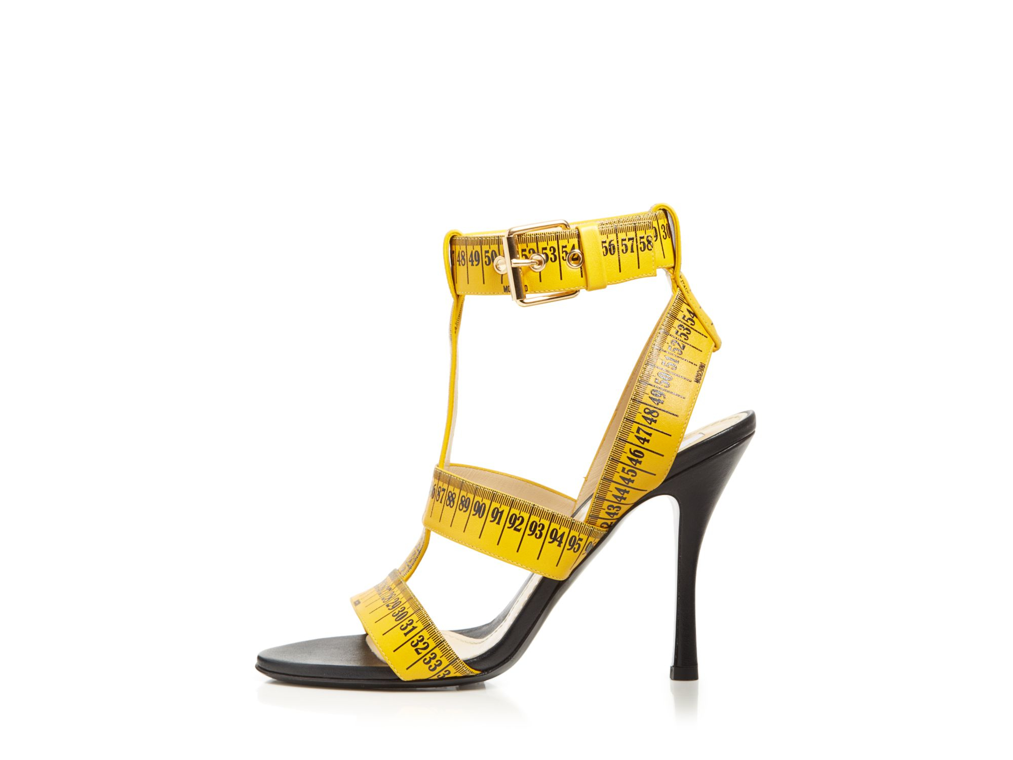 moschino abstract leather flat sandals
